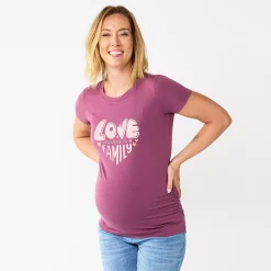 Maternity Sonoma Goods For Life® Fitted Crewneck Graphic Tee -StyleUp Sales Store 5237042 Love Makes A Family