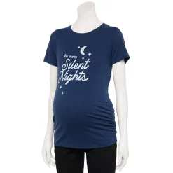 Maternity Sonoma Goods For Life® Fitted Crewneck Graphic Tee -StyleUp Sales Store 5237042 No More Silent Nights