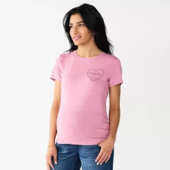 Maternity Sonoma Goods For Life® Fitted Crewneck Graphic Tee -StyleUp Sales Store 5237042 Purple Mom