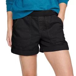 Petite Sonoma Goods For Life® Rib Waistband Utility Shorts -StyleUp Sales Store 5237319 Black