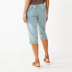 Women's Sonoma Goods For Life® Comfort Waist Pull-On Capri Pants -StyleUp Sales Store 5237938 ALT