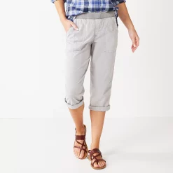 Women's Sonoma Goods For Life® Comfort Waist Pull-On Capri Pants -StyleUp Sales Store 5237938 Light Gray
