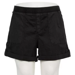 Plus Size Sonoma Goods For Life® Easy Pull-On Utility Shorts -StyleUp Sales Store 5239300 Black