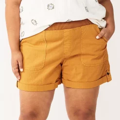 Plus Size Sonoma Goods For Life® Easy Pull-On Utility Shorts -StyleUp Sales Store 5239300 Ginger