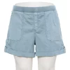 Plus Size Sonoma Goods For Life® Easy Pull-On Utility Shorts -StyleUp Sales Store 5239300 Light Blue