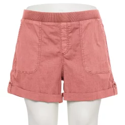 Plus Size Sonoma Goods For Life® Easy Pull-On Utility Shorts -StyleUp Sales Store 5239300 Rose