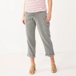 Maternity Sonoma Goods For Life® Under-The-Belly Utility Crop Pants -StyleUp Sales Store 5239302 Metal Rock