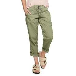 Petite Sonoma Goods For Life® Pull-On Utility Capri Pants -StyleUp Sales Store 5240315 Sydney Olive
