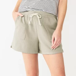 Petite Sonoma Goods For Life® French Terry Sweat Shorts -StyleUp Sales Store 5241314 Cement