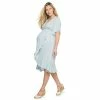 Maternity Sonoma Goods For Life® Flutter Sleeve Wrap Dress -StyleUp Sales Store 5241695 Light Blue Stripe