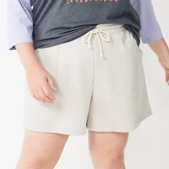 Plus Size Sonoma Goods For Life® French Terry Sweat Shorts -StyleUp Sales Store 5241778 Cement