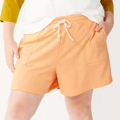 Plus Size Sonoma Goods For Life® French Terry Sweat Shorts -StyleUp Sales Store 5241778 Peach