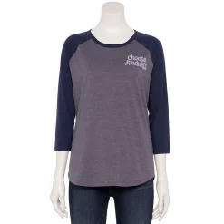 Women's Sonoma Goods For Life® Elbow Sleeve Baseball Graphic Tee -StyleUp Sales Store 5242399 Purple Choose Kindness