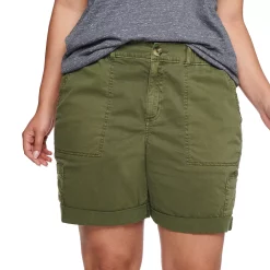 Plus Size Sonoma Goods For Life® Utility Bermuda Shorts -StyleUp Sales Store 5242679 Olive