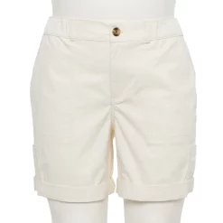 Plus Size Sonoma Goods For Life® Utility Bermuda Shorts -StyleUp Sales Store 5242679 Polar Beige