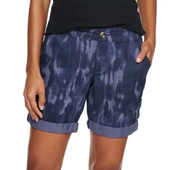 Women's Sonoma Goods For Life® Comfort Waist Utility Bermuda Shorts -StyleUp Sales Store 5243469 Blue Wash Print