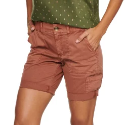 Women's Sonoma Goods For Life® Comfort Waist Utility Bermuda Shorts -StyleUp Sales Store 5243469 Cinnamon