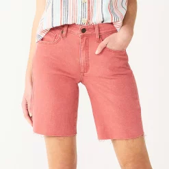 Women's Sonoma Goods For Life® High-Waist 9" Bermuda Jean Shorts -StyleUp Sales Store 5244121 Antique Berry