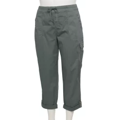 Plus Size Sonoma Goods For Life® Comfort Waist Utility Capri Pants -StyleUp Sales Store 5258066 Captive Grey