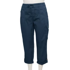 Plus Size Sonoma Goods For Life® Comfort Waist Utility Capri Pants -StyleUp Sales Store 5258066 Hale Navy