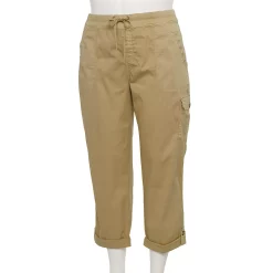 Plus Size Sonoma Goods For Life® Comfort Waist Utility Capri Pants -StyleUp Sales Store 5258066 Khaki
