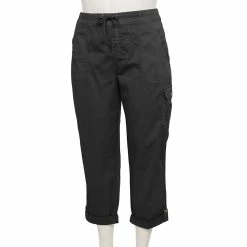 Plus Size Sonoma Goods For Life® Comfort Waist Utility Capri Pants -StyleUp Sales Store 5258066 Pitch Black