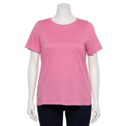 Plus Size Sonoma Goods For Life® Everyday Crewneck Tee -StyleUp Sales Store 5259072 Mauve Peony