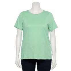 Plus Size Sonoma Goods For Life® Everyday Crewneck Tee -StyleUp Sales Store 5259072 Mint Green