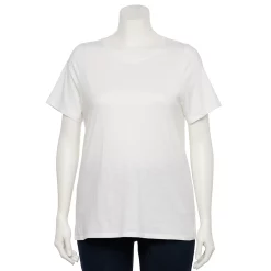 Plus Size Sonoma Goods For Life® Everyday Crewneck Tee -StyleUp Sales Store 5259072 White