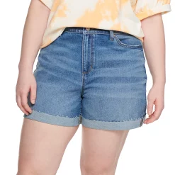 Plus Size Sonoma Goods For Life® Premium High-Waist Denim Shorts -StyleUp Sales Store 5261004 Broadway