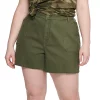 Plus Size Sonoma Goods For Life® Premium High-Waist Denim Shorts -StyleUp Sales Store 5261004 Lander Green