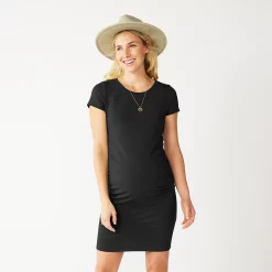 Maternity Sonoma Goods For Life® Everyday T-Shirt Dress -StyleUp Sales Store 5263018 Pitch Black