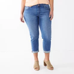 Petite Sonoma Goods For Life® Cuffed Girlfriend Jeans -StyleUp Sales Store 5269794 Petersen