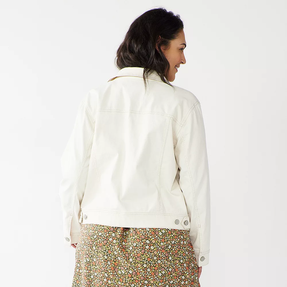 Plus Size Sonoma Goods For Life® Button Front Jean Jacket 7 Plus Size Sonoma Goods For Life® Button Front Jean Jacket - Image 5