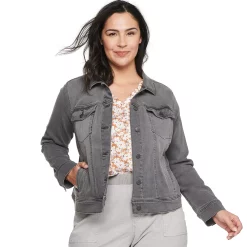 Plus Size Sonoma Goods For Life® Button Front Jean Jacket 9 Plus Size Sonoma Goods For Life® Button Front Jean Jacket -StyleUp Sales Store 5269795 Gray Wash