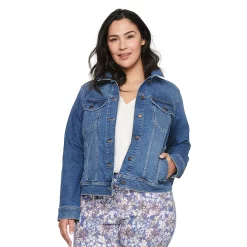 Plus Size Sonoma Goods For Life® Button Front Jean Jacket 10 Plus Size Sonoma Goods For Life® Button Front Jean Jacket -StyleUp Sales Store 5269795 Medium Wash