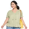 Plus Size Sonoma Goods For Life® Drop Waist Top -StyleUp Sales Store 5272513 Akiva Green