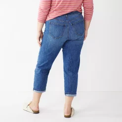 Plus Size Sonoma Goods For Life® Premium Rolled Girlfriend Jeans -StyleUp Sales Store 5272706 ALT