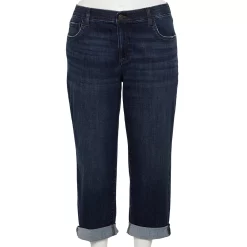 Plus Size Sonoma Goods For Life® Premium Rolled Girlfriend Jeans -StyleUp Sales Store 5272706 Rinse Wash