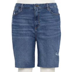 Plus Size Sonoma Goods For Life® High-Rise Bermuda Jean Shorts 8 Plus Size Sonoma Goods For Life® High-Rise Bermuda Jean Shorts -StyleUp Sales Store 5280851 Leslie