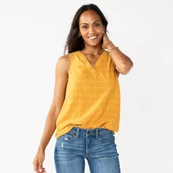 Women's Sonoma Goods For Life® V-Neck Tank -StyleUp Sales Store 5297402 Gold