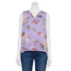 Women's Sonoma Goods For Life® V-Neck Tank -StyleUp Sales Store 5297402 Lilac Tropical Floral