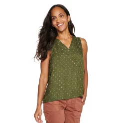 Women's Sonoma Goods For Life® V-Neck Tank -StyleUp Sales Store 5297402 Olive Geo