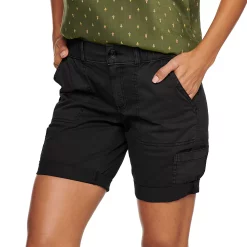 Petite Sonoma Goods For Life® Comfort Waist Utility Bermuda Shorts -StyleUp Sales Store 5302595 Black