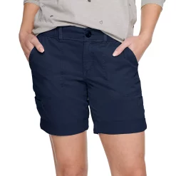 Petite Sonoma Goods For Life® Comfort Waist Utility Bermuda Shorts -StyleUp Sales Store 5302595 Navy