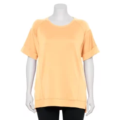 Plus Size Sonoma Goods For Life® Supersoft Short Sleeve Tunic -StyleUp Sales Store 5341517 Peach Glaze