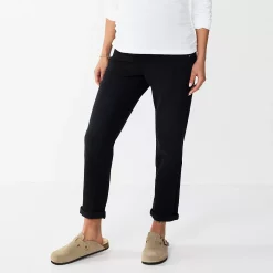 Maternity Sonoma Goods For Life® Over-the-Belly Girlfriend Crop Jeans -StyleUp Sales Store 5355750 Black