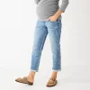 Maternity Sonoma Goods For Life® Over-the-Belly Girlfriend Crop Jeans -StyleUp Sales Store 5355750 Medium Wash