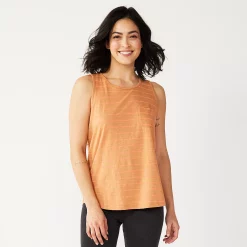 Women's Sonoma Goods For Life® High-Neck Tank -StyleUp Sales Store 5467284 Brown Peach Stripe