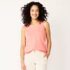 Women's Sonoma Goods For Life® High-Neck Tank -StyleUp Sales Store 5467284 Coral